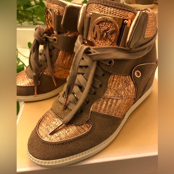 Michael Kors Nikko high tops wedge sneakers size 6.5 - Picture 2 of 14
